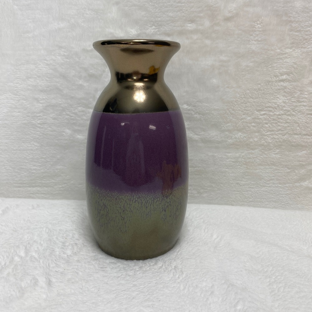 Purple Green Ceramic Vase Art Pottery Decorative Home Decor‎ Flower Vase